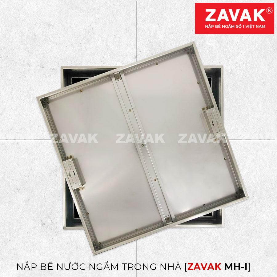 Nắp đậy bể nước ngầm Mh-i45 8 Nắp bể nước ngầm âm sàn inox Zavak MHI45 trên thẳng