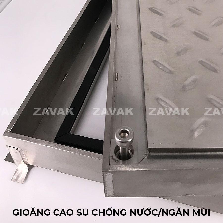 Nắp bể inox chống trượt MH-T60 10 Gioăng cao su chống nước chống mùi cuarnawps bể ngầm inox âm sàn Zavak