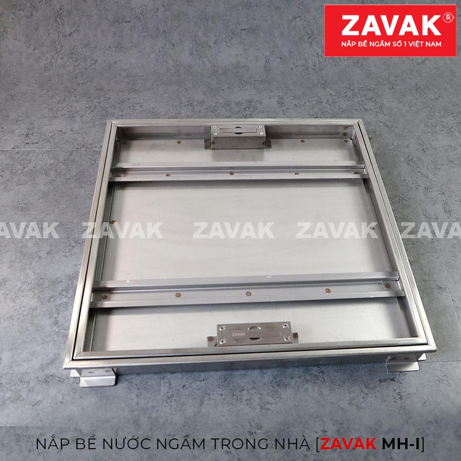 Nắp đậy bể nước ngầm Mh-i50 6 Nắp bể nước ngầm trong nhà Zavak MH-I50, Inox 304, Nắp âm sàn lát gạch kích thước 50x50cm