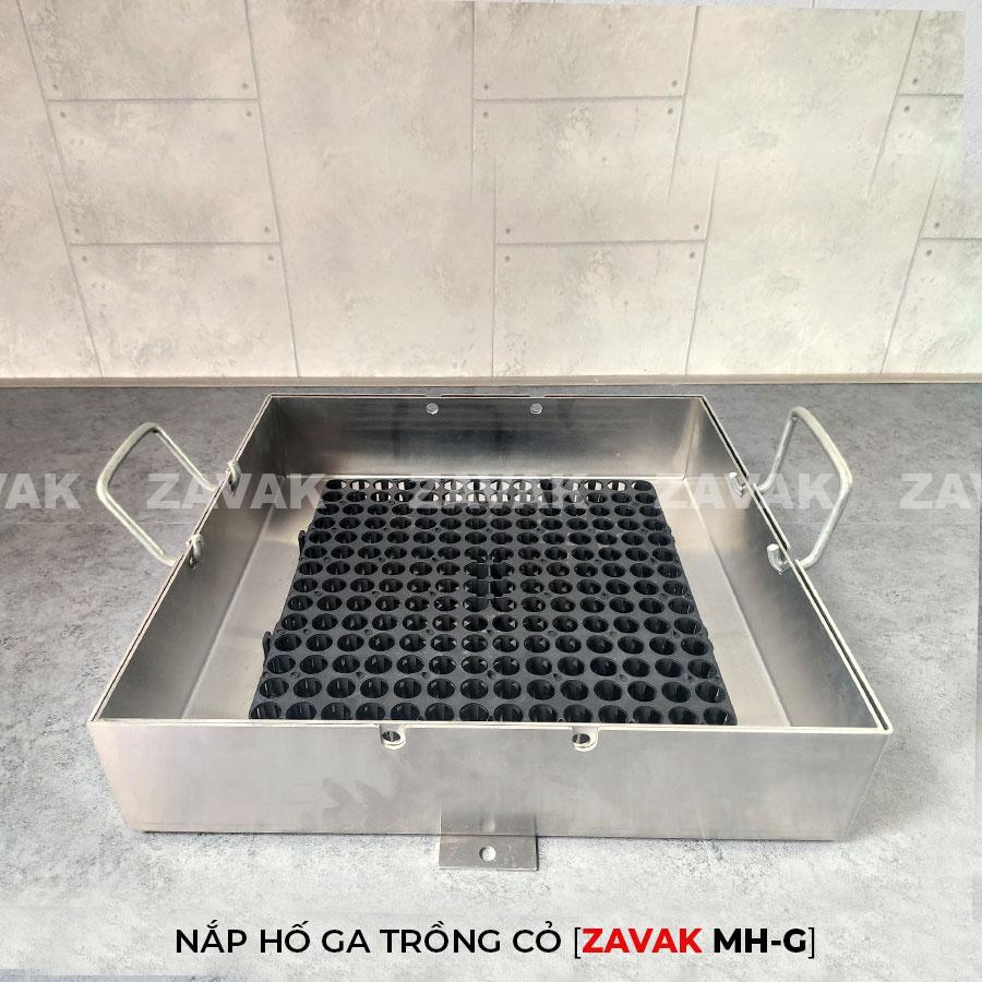 Nắp hố ga trồng cỏ Mh-G60 6 Khung Nắp hố ga inox ZAVAK MH-G trồng cỏ lên trên bề mặt sử dụng làm nắp đậy hố ga thoát nước sân vườn kích thươc 60x60cm kèm tay nâng