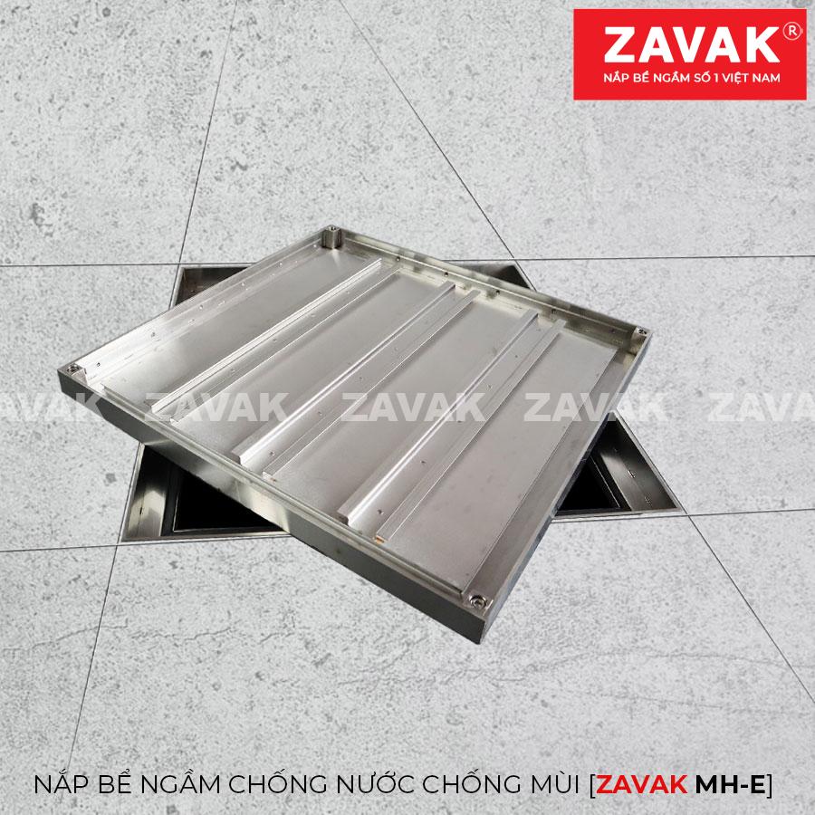 Nắp bể ngầm chống nước ngăn mùi Mh-e70 8 khung Nắp bể nước ngầm chống nước mưa nắp hố ga chống mùi hôi inox Zavak MH-E60 lát gạch 60x60cm