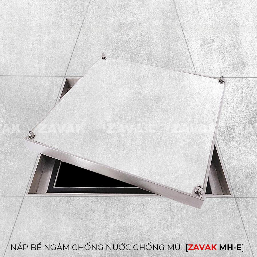 Nắp bể ngầm chống nước ngăn mùi Mh-e50 3 MHE-Nắp bể nước ngầm chống nước mưa, nắp hố ga chống mùi inox ZAVAK. kích thước 45x45cm