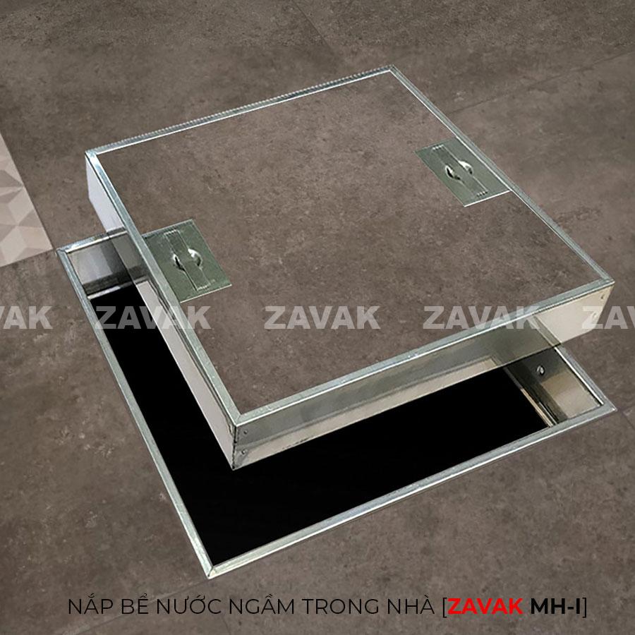 Nắp đậy bể nước ngầm Mh-i50 12 Nắp bể nước ngầm trong nhà Zavak MHI, khung bằng inox304, lát gạch lên trên bề mặt
