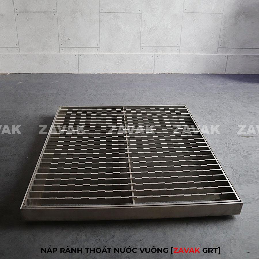 Nắp rãnh thoát nước GRT-60x60 4 Nắp hố ga thoát nước mưa Zavak MH-P inox lát gạch kích thước 50x50