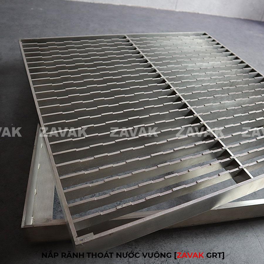 Nắp rãnh thoát nước GRT-60x60 3 Nắp rãnh thoát nước grating, mương thu nước inox Zavak GRT
