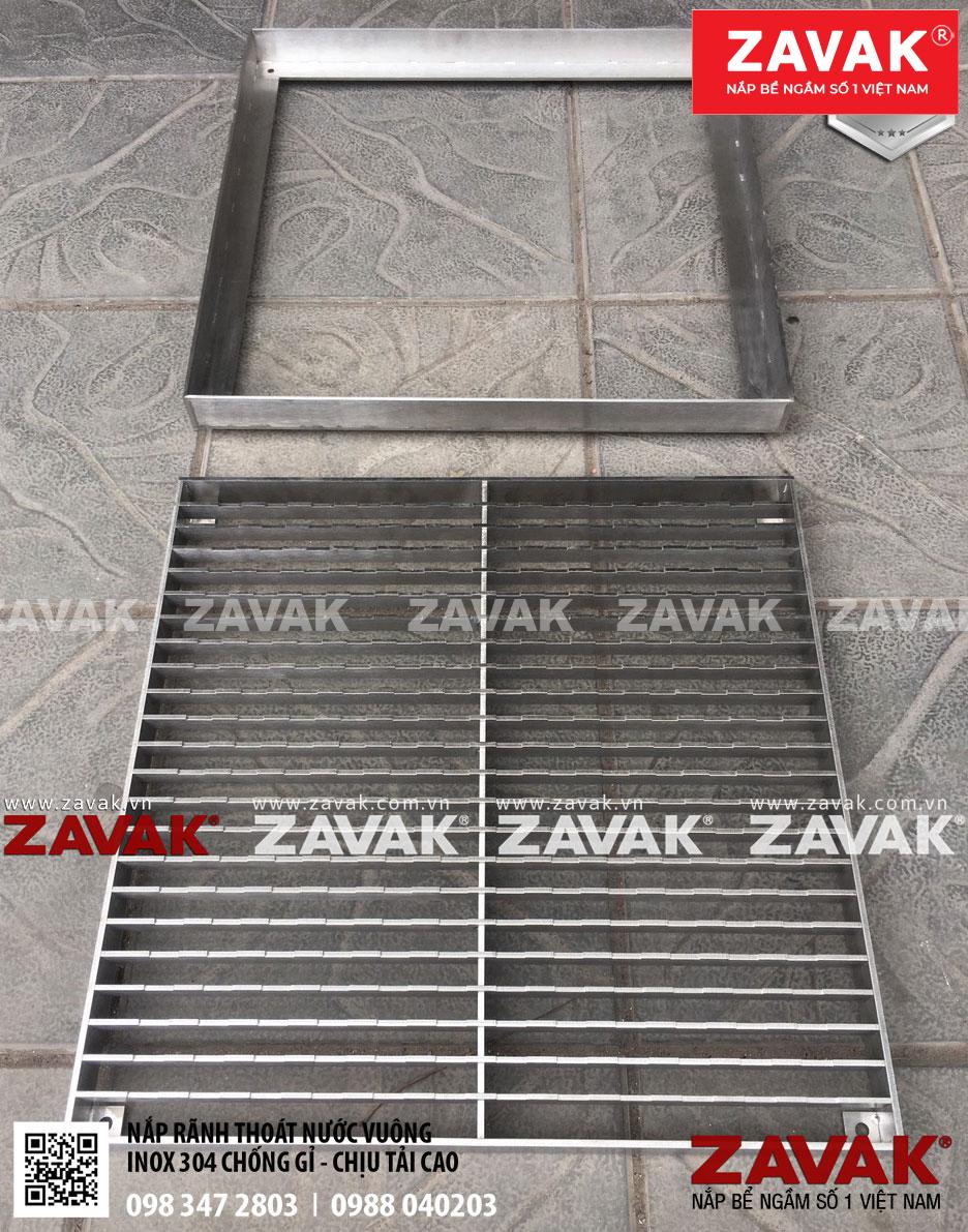 Nắp rãnh thoát nước GRT-60x60 9 Nắp rãnh thoát nước grating, mương thu nước inox Zavak GRT