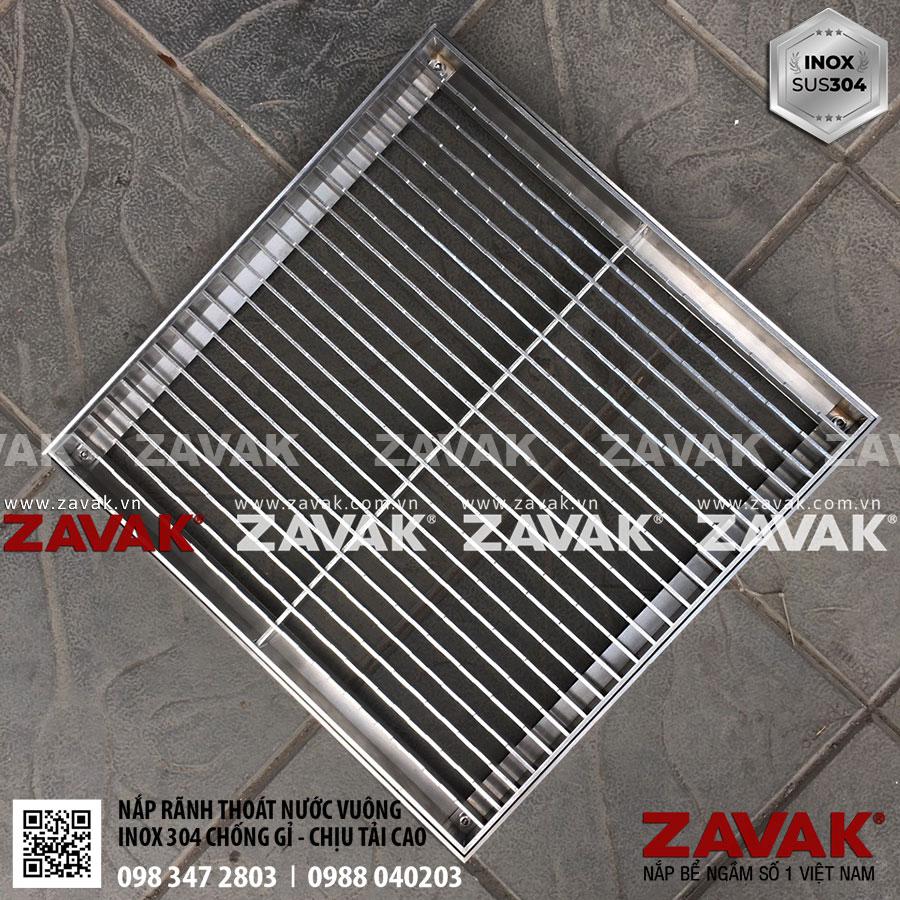Nắp rãnh thoát nước GRT-60x60 7 Nắp rãnh thoát nước grating, mương thu nước inox Zavak GRT