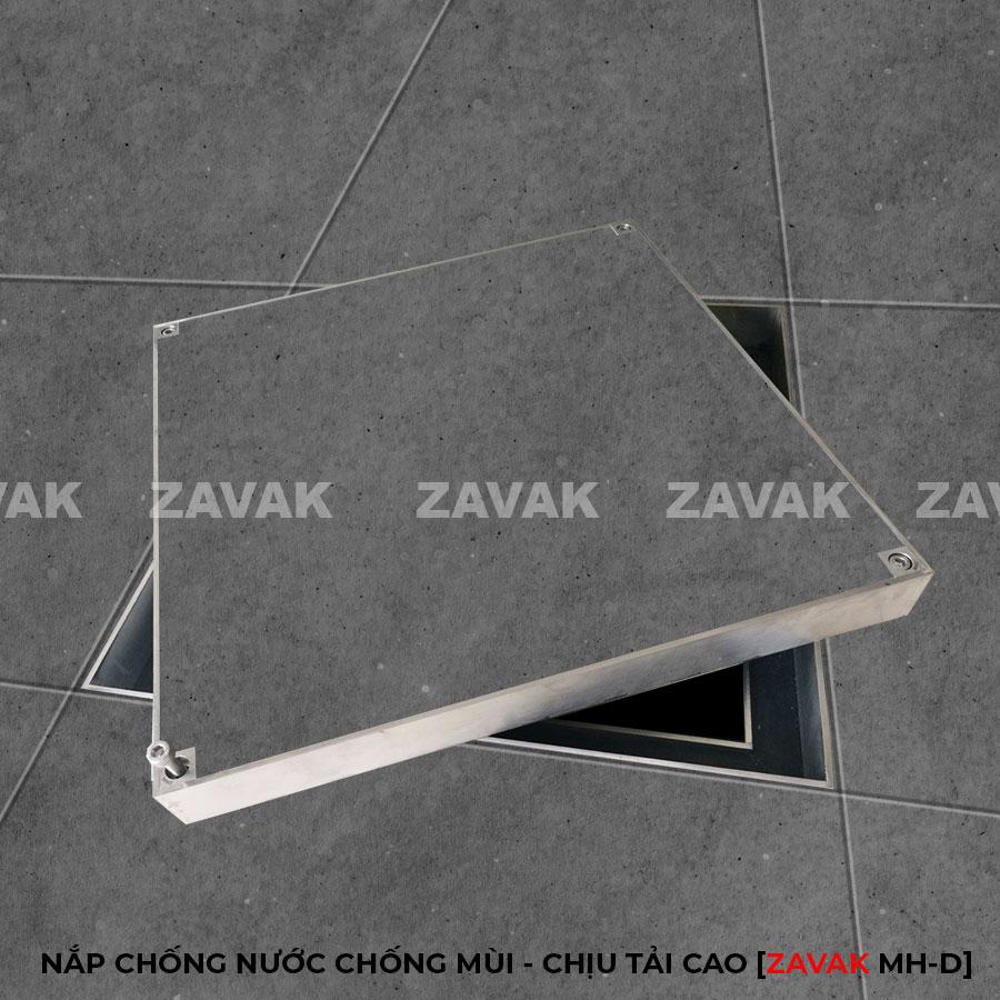 Nắp bể ngầm chịu tải Mh-D100 2 nắp thăm bể nước, nắp bể ngầm âm sàn inox, nắp hố ga inox chống nước chống mùi chịu tải cao ZAVAK MHD