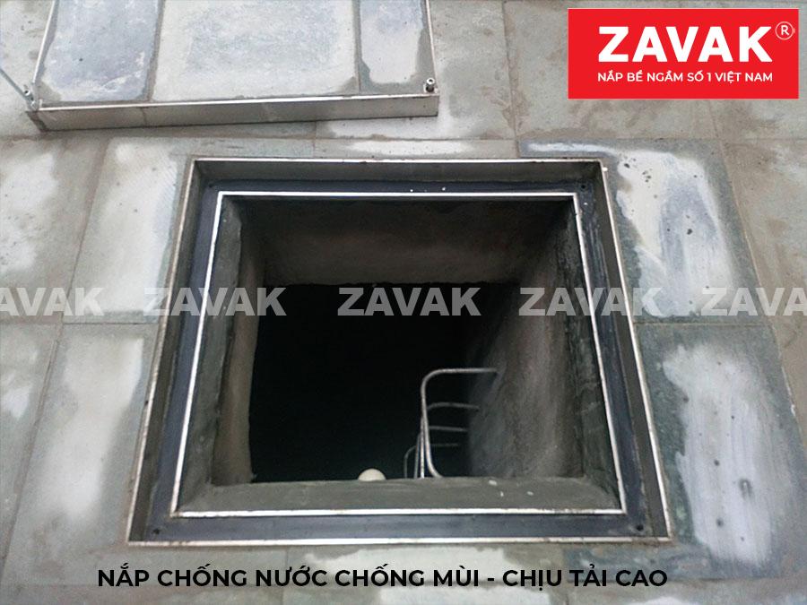 Nắp bể ngầm chịu tải Mh-D100 11 Lắp đặt nắp thăm bể nước nắp bể ngầm âm sàn nắp hố ga inox Zavak