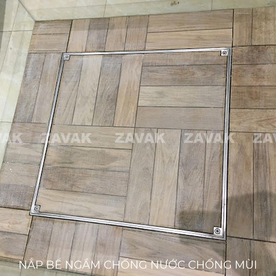 Nắp bể ngầm chống nước ngăn mùi Mh-e45 16 Lát gỗ cho Nắp bể ngầm Zavak chống nước ngăn mùi bằng inox 304 chống gỉ