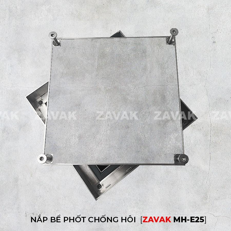 Nắp đậy bể phốt MH-E25 8 nắp hố ga nước thải nắp bể phốt inox chống mùi zavak mhe25 kích thước 25x25cm
