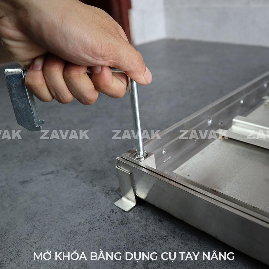 Nắp bể ngầm chống nước ngăn mùi Mh-e70 5 Tay nâng Nắp bể nước ngầm chống nước mưa, nắp hố ga chống mùi inox ZAVAK