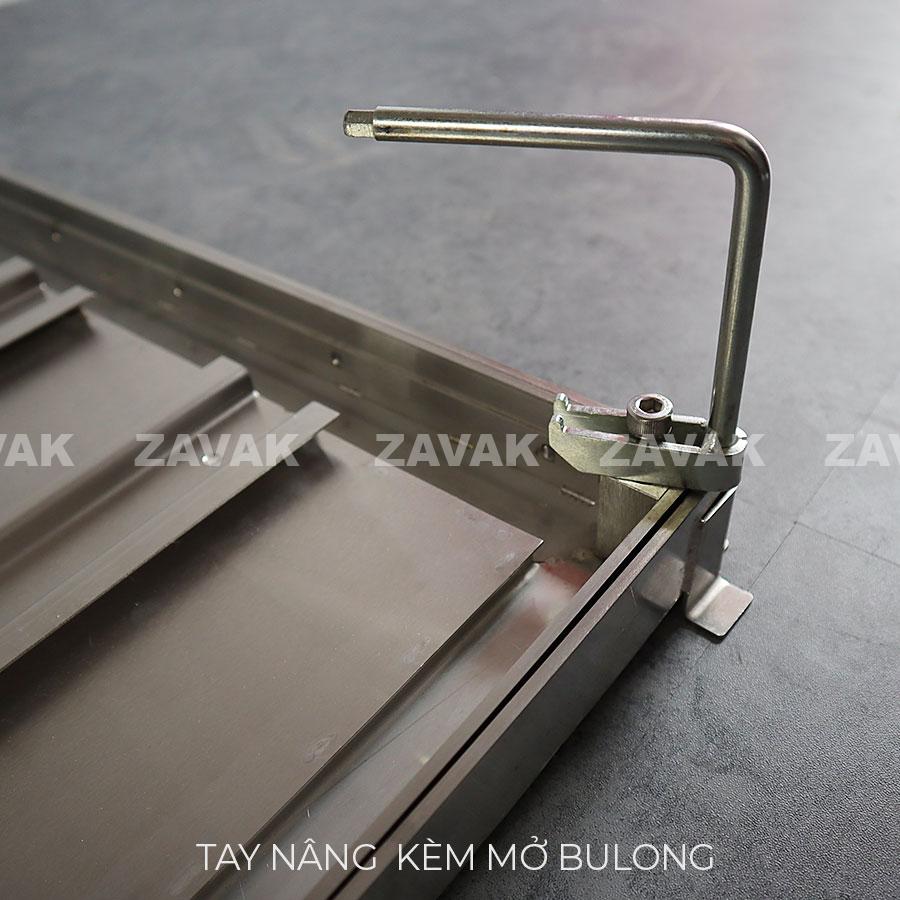 Nắp bể inox chống trượt MH-T60 9 Tay nâng rời kẹp vào bulong để nhấc nắp bể lên